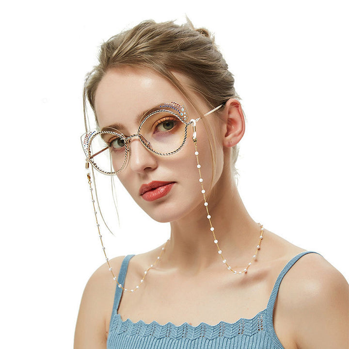 Elegant glasses holder chain with pearls and stainless steel details Stornfield