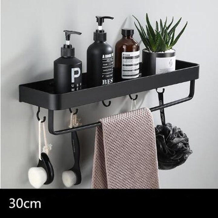 Stornfield | Black Space Aluminum Wall-Mounted Bathroom Shelf