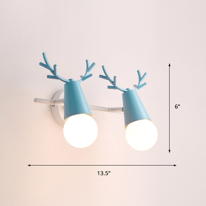 Deer Vanity Light Fixture Nordic Style Metal Bedroom Adjustable Wall Mount Light | Stornfield
