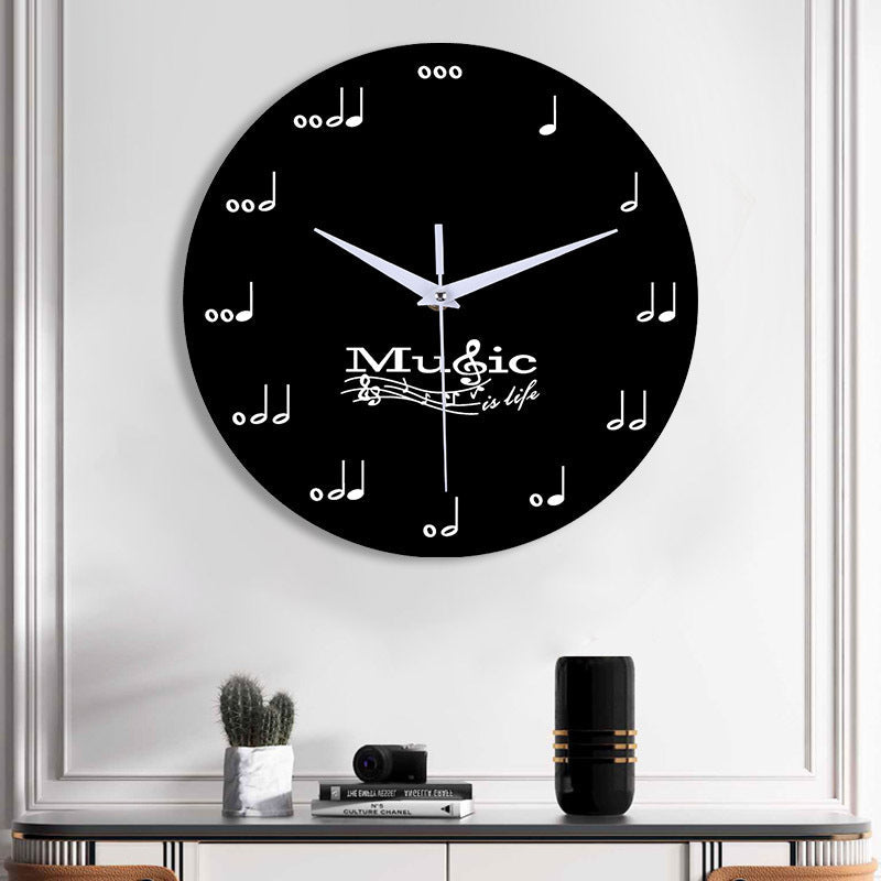 Stornfield | Music Note Wall Decor Silent Round Clock