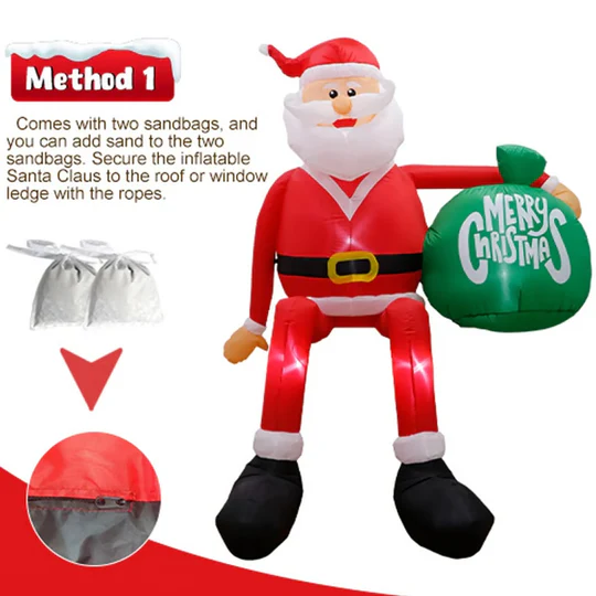 Stornfield | Giant 8FT LED Inflatable Climbing Santa | Premium, Waterproof Outdoor Christmas Decor