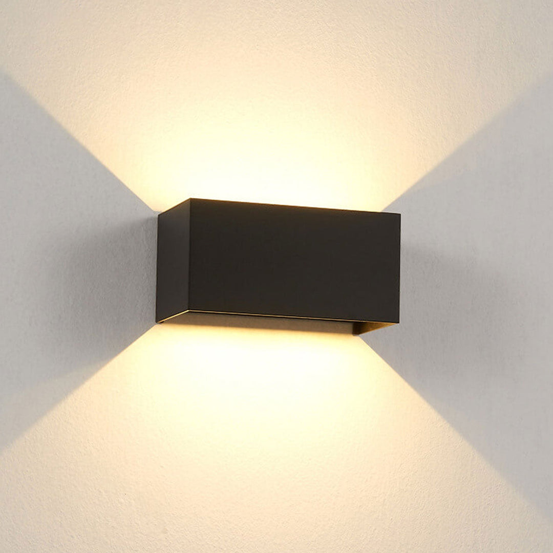 Modern Outdoor Waterproof Rectangular LED Up and Down Illuminated Outdoor Wall Sconce Lamp | Stornfield