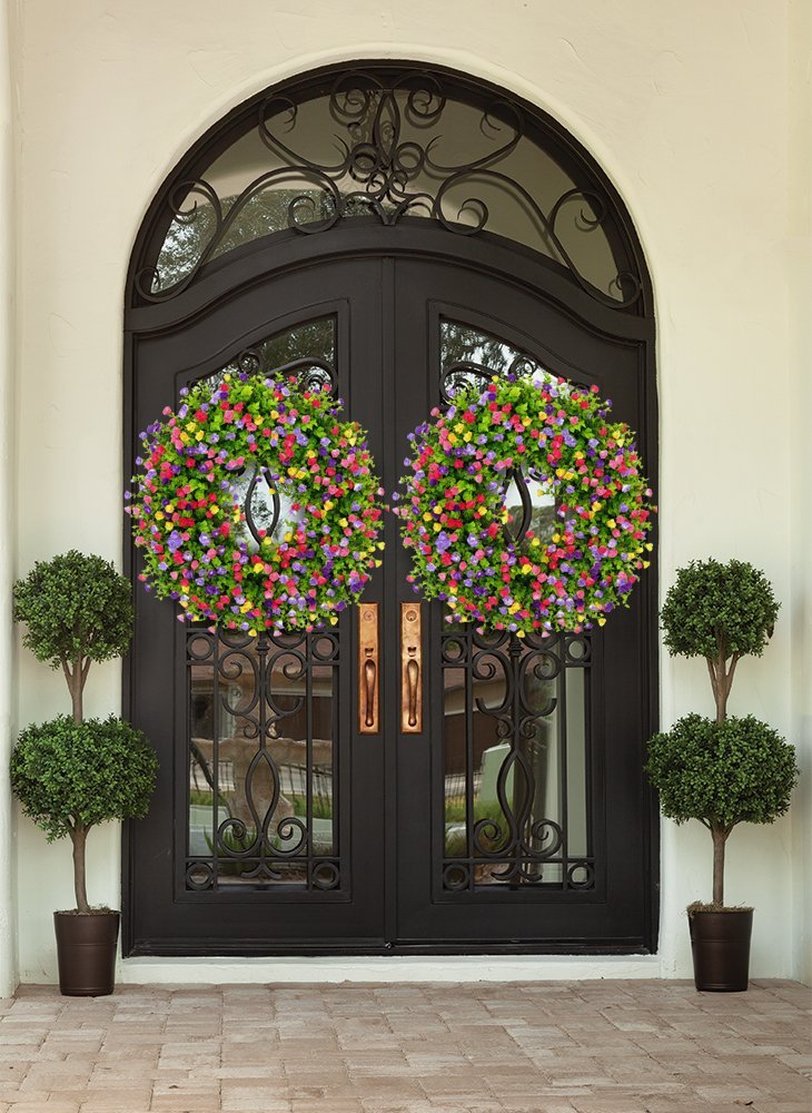 Stornfield | BloomWreath Spring & Summer Front Door Wreath | Handmade Floral Grapevine Accent