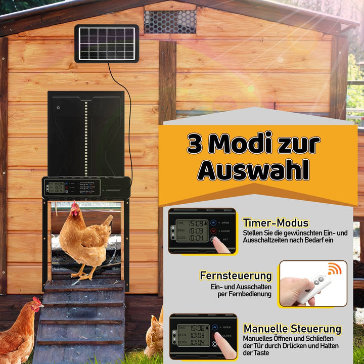 Electric Chicken Coop Door Solar with LED Display and Remote Control | Stornfield