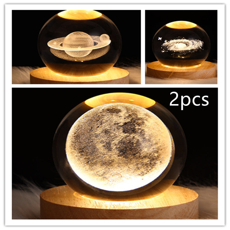 3D Galaxy Crystal Ball LED Night Light | Stornfield