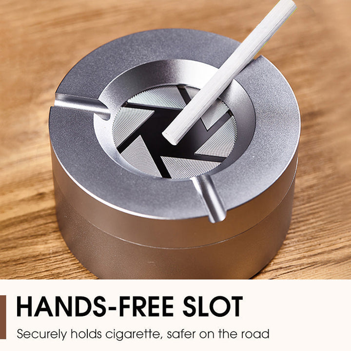360° Stainless Steel Ashtray with Twist Lid | Stornfield