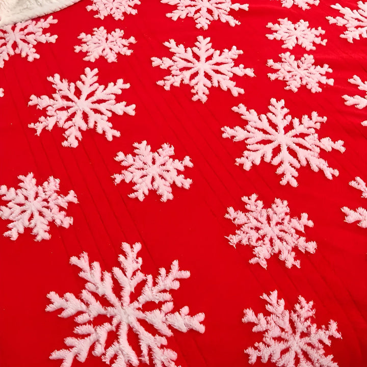 Soft fleece Stornfieldanket with snowflake pattern – Cozy & warming | Perfect for sofa and bed | Stornfield