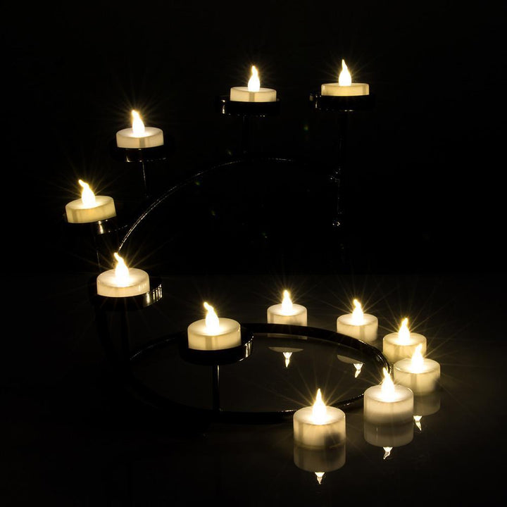 Stornfield | 24 Pieces: Warm White Flameless and Smokeless Timer Tealight Candles