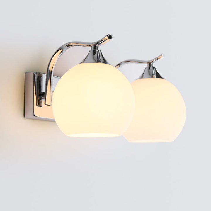 Satin Opal Glass Dome Sconce Light Fixture Simple Style Corridor Wall Mount Lamp | Stornfield