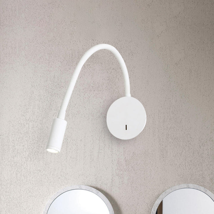 Adjustable Cylinder Reading Wall Light Contemporary Silicone and Metal LED Black/White Sconce Lamp | Stornfield