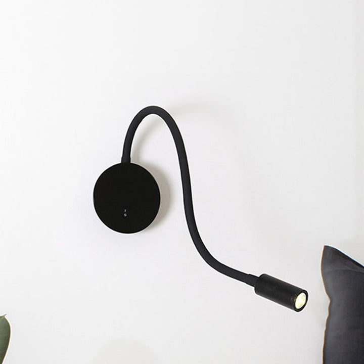 Adjustable Cylinder Reading Wall Light Contemporary Silicone and Metal LED Black/White Sconce Lamp | Stornfield