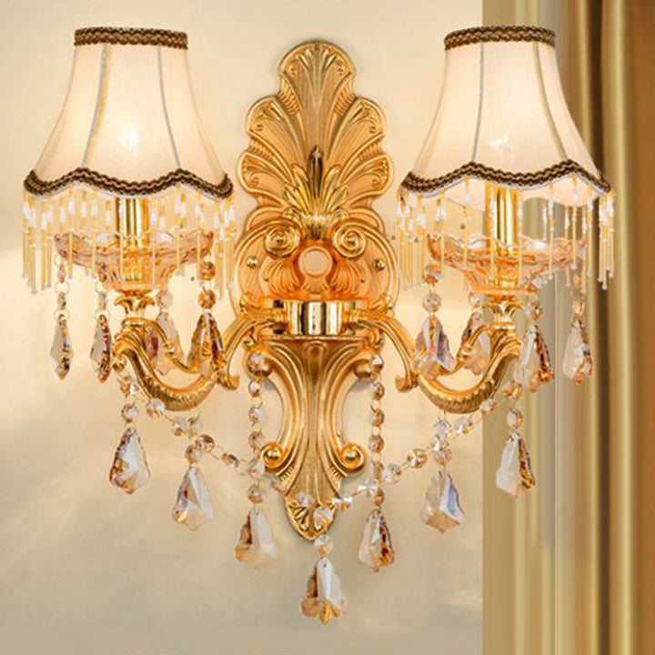 Stornfield | Victorian Wall Sconces Lighting Metal Wall Mount with Lampshade and Crystal Decor