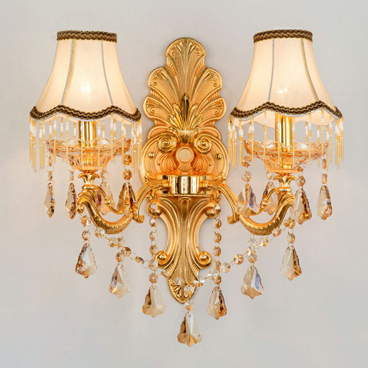 Stornfield | Victorian Wall Sconces Lighting Metal Wall Mount with Lampshade and Crystal Decor