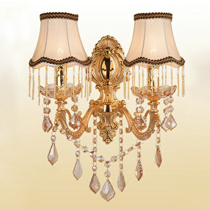 Stornfield | Victorian Wall Sconces Lighting Metal Wall Mount with Lampshade and Crystal Decor