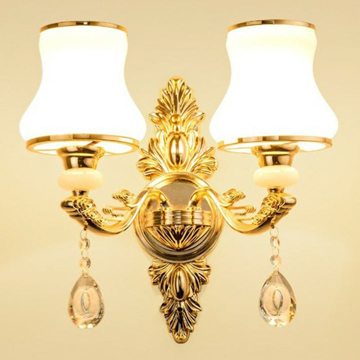 Stornfield | Victorian Wall Sconces Lighting Metal Wall Mount with Lampshade and Crystal Decor