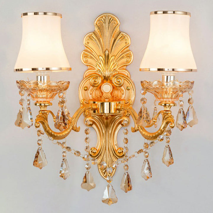 Stornfield | Victorian Wall Sconces Lighting Metal Wall Mount with Lampshade and Crystal Decor