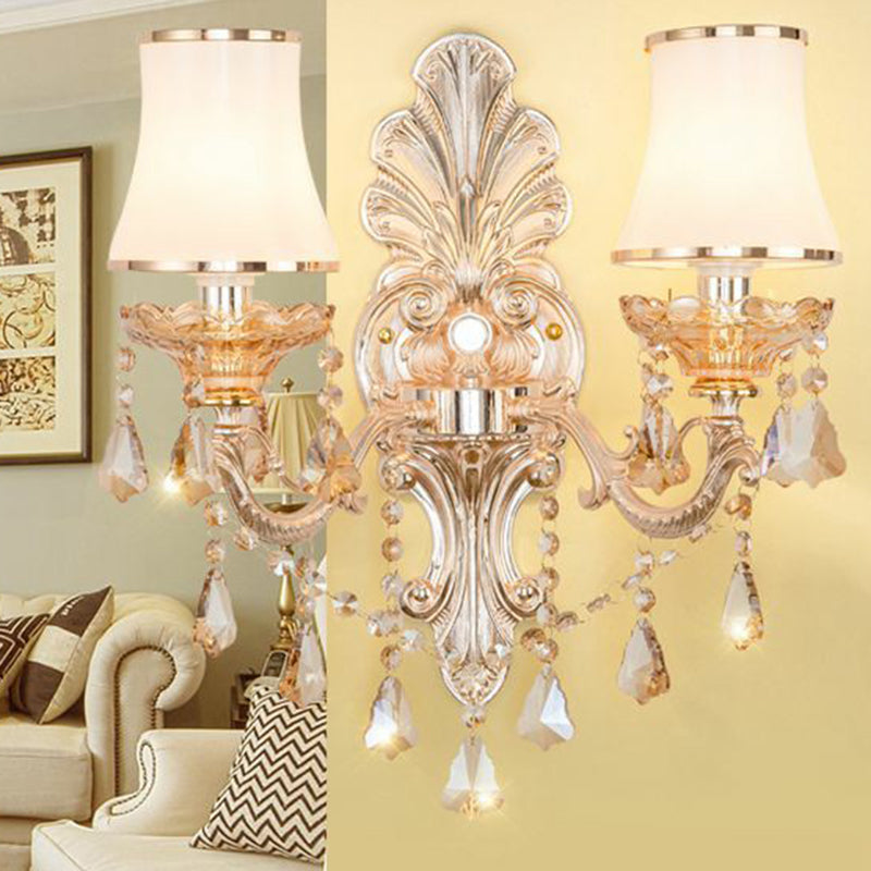 Stornfield | Victorian Wall Sconces Lighting Metal Wall Mount with Lampshade and Crystal Decor