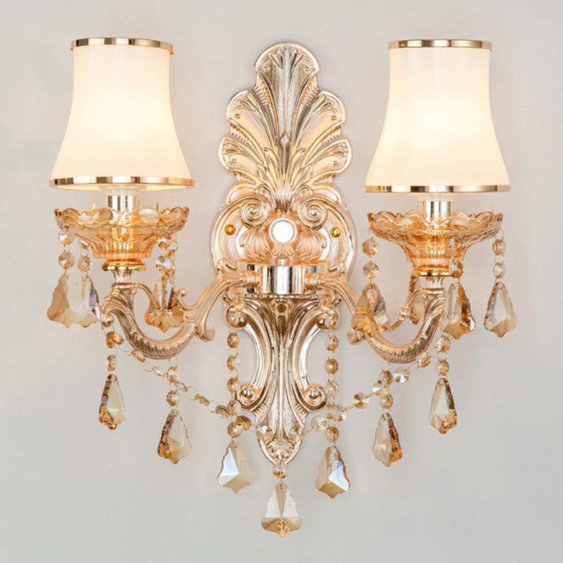 Stornfield | Victorian Wall Sconces Lighting Metal Wall Mount with Lampshade and Crystal Decor