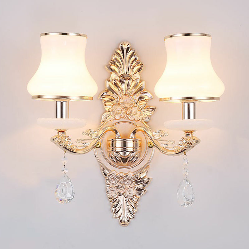 Stornfield | Victorian Wall Sconces Lighting Metal Wall Mount with Lampshade and Crystal Decor