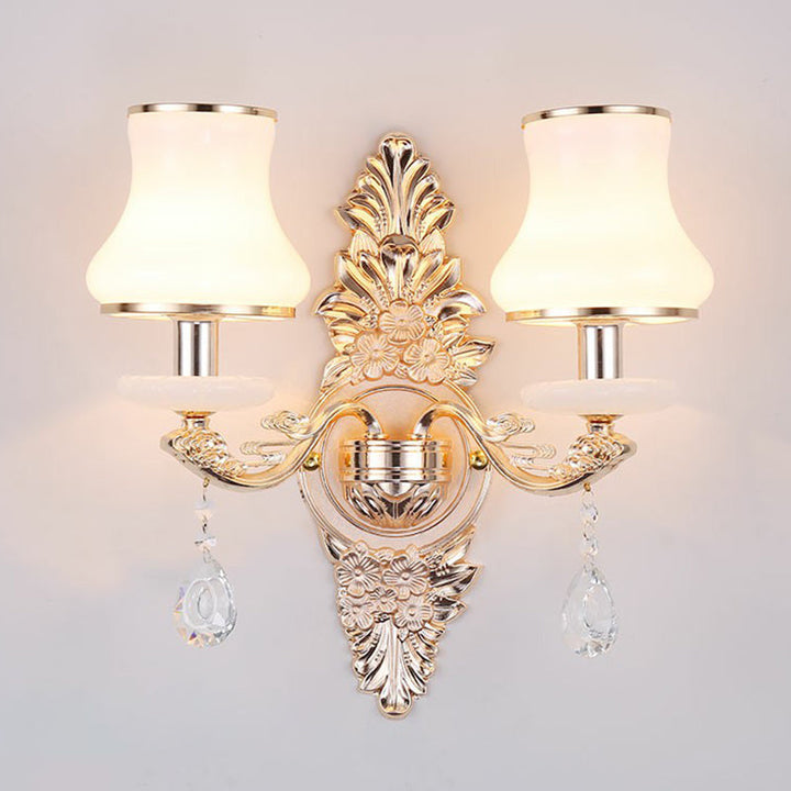 Stornfield | Victorian Wall Sconces Lighting Metal Wall Mount with Lampshade and Crystal Decor