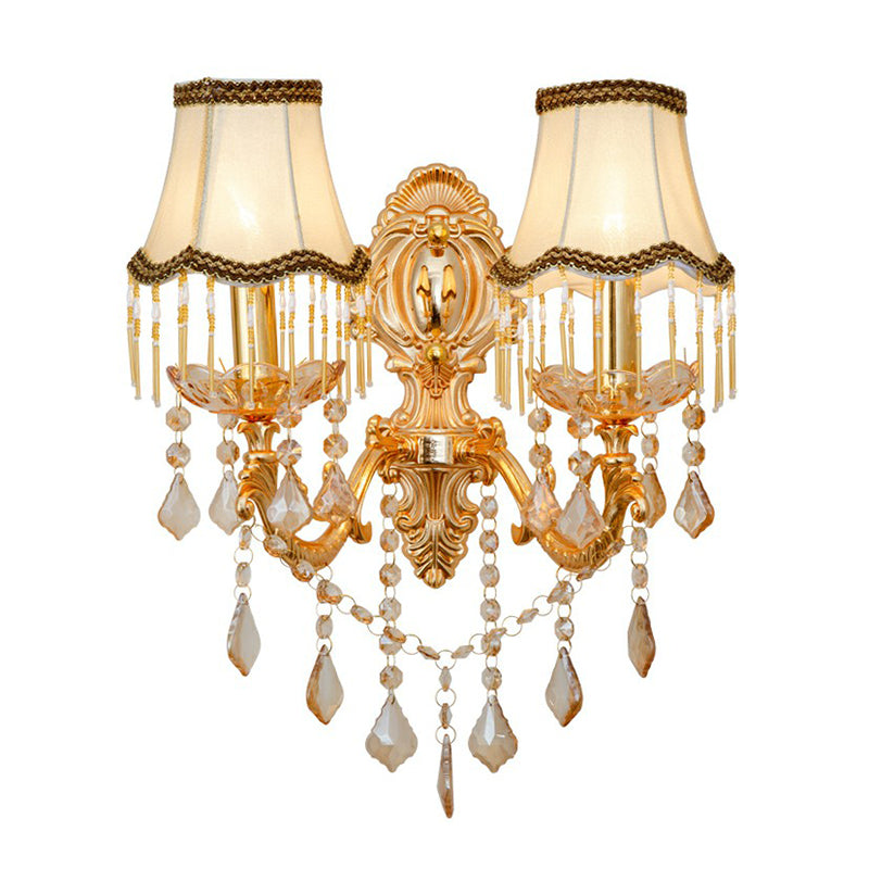 Stornfield | Victorian Wall Sconces Lighting Metal Wall Mount with Lampshade and Crystal Decor