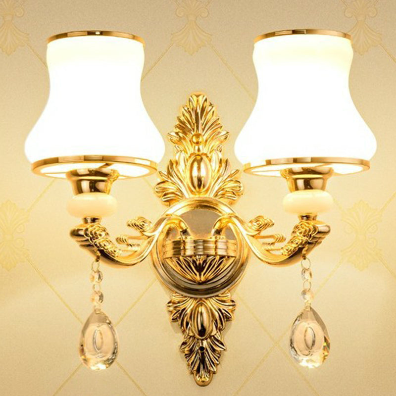 Stornfield | Victorian Wall Sconces Lighting Metal Wall Mount with Lampshade and Crystal Decor