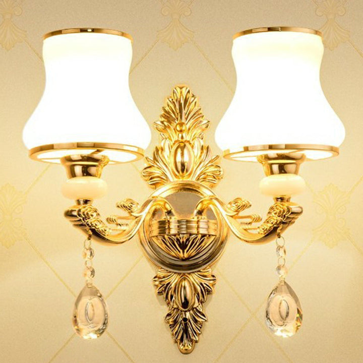 Stornfield | Victorian Wall Sconces Lighting Metal Wall Mount with Lampshade and Crystal Decor
