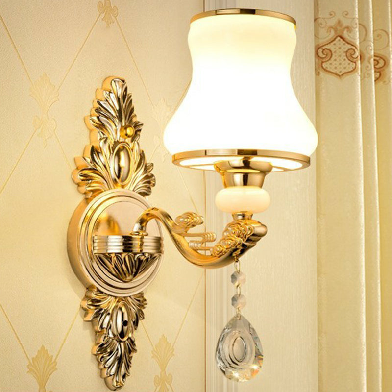 Stornfield | Victorian Wall Sconces Lighting Metal Wall Mount with Lampshade and Crystal Decor