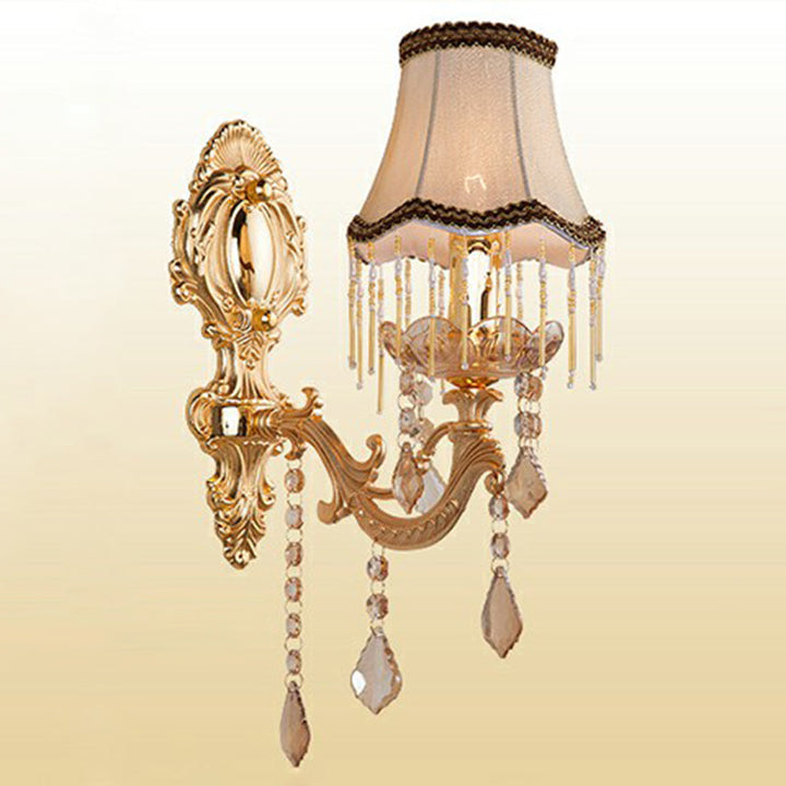 Stornfield | Victorian Wall Sconces Lighting Metal Wall Mount with Lampshade and Crystal Decor