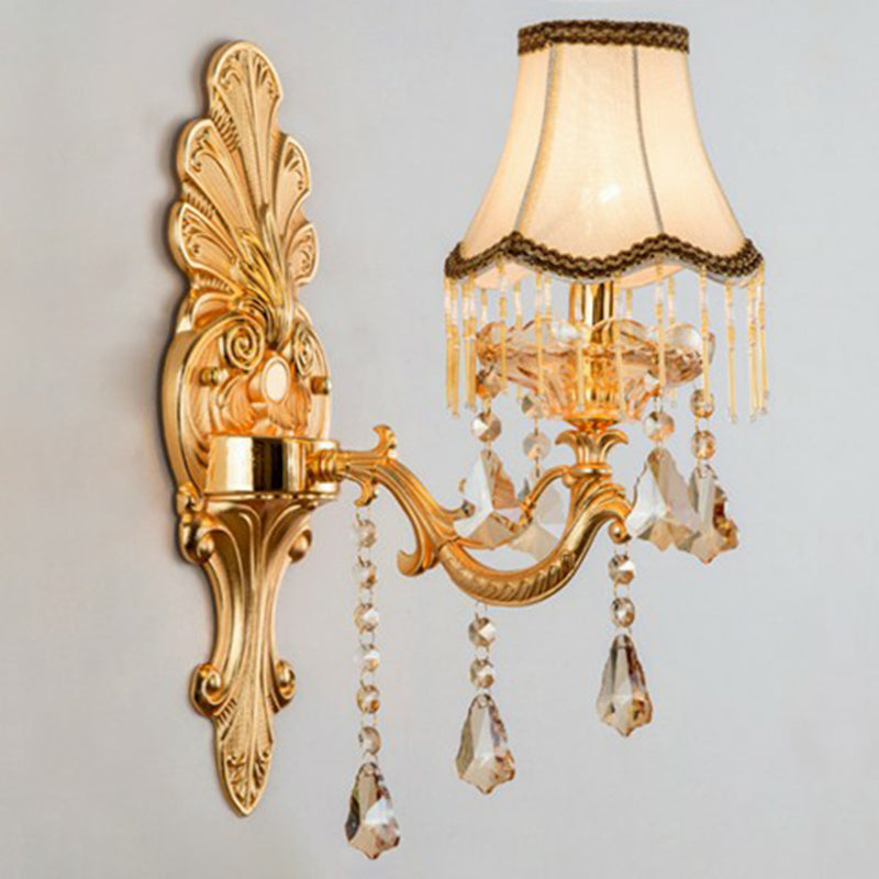 Stornfield | Victorian Wall Sconces Lighting Metal Wall Mount with Lampshade and Crystal Decor