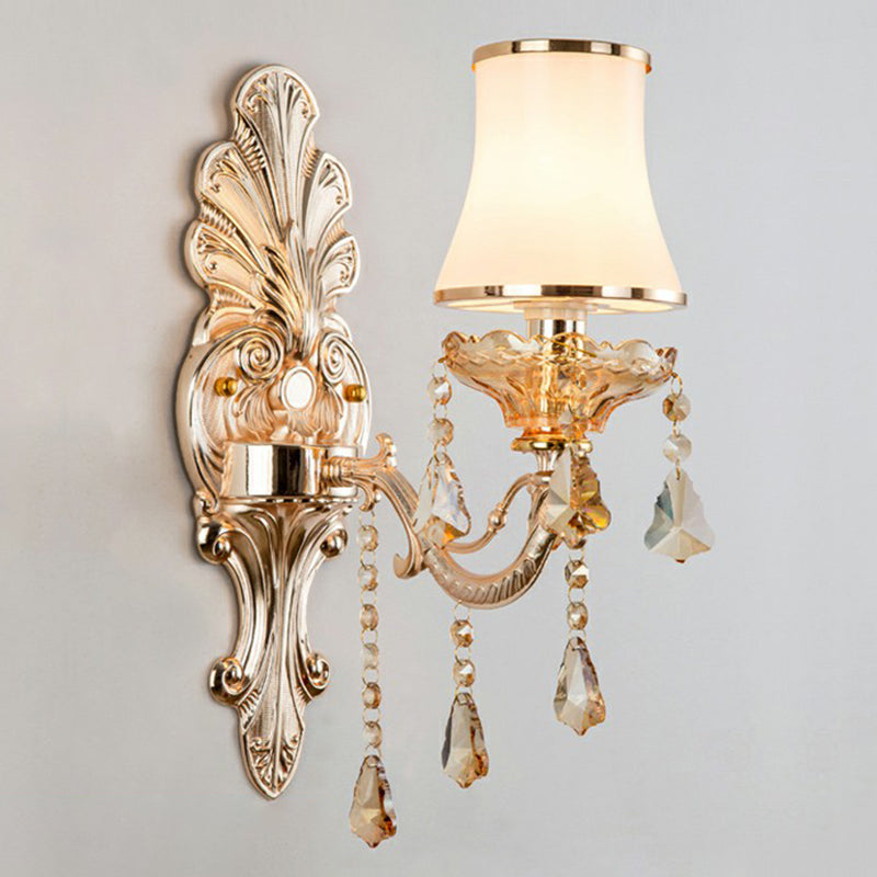 Stornfield | Victorian Wall Sconces Lighting Metal Wall Mount with Lampshade and Crystal Decor