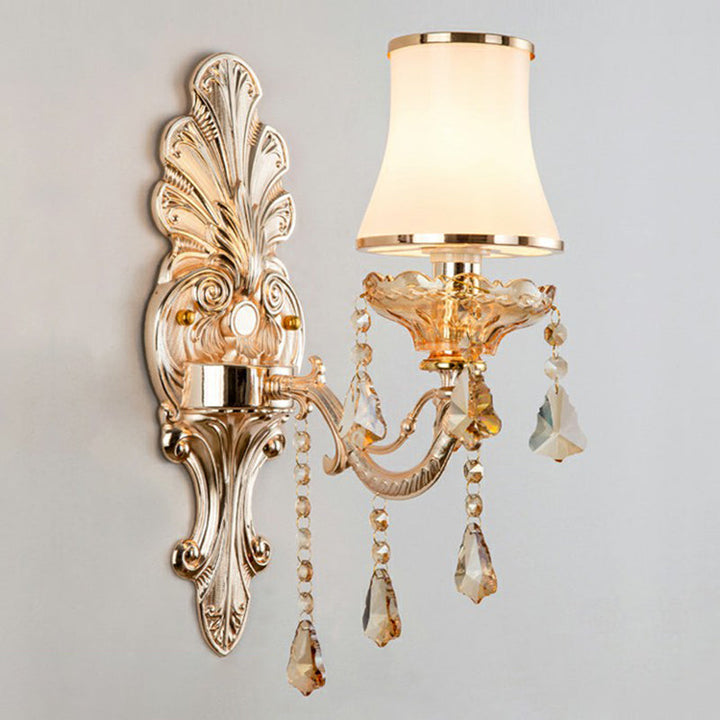 Stornfield | Victorian Wall Sconces Lighting Metal Wall Mount with Lampshade and Crystal Decor