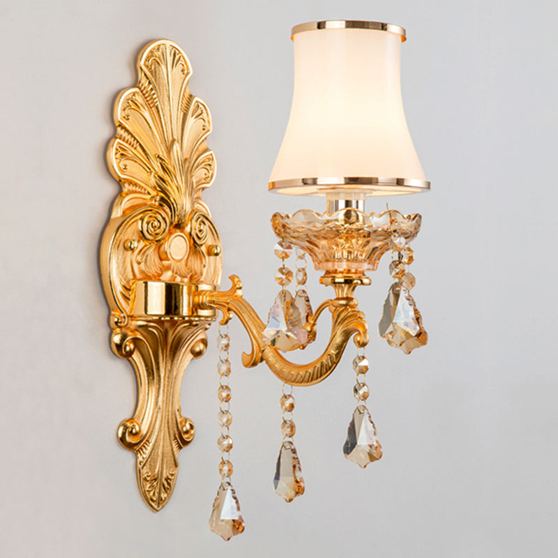 Stornfield | Victorian Wall Sconces Lighting Metal Wall Mount with Lampshade and Crystal Decor