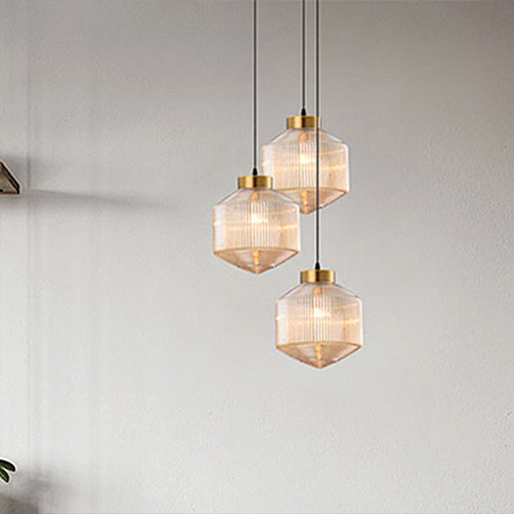 Modern Drum Chandelier made of Glass – Elegant Lighting for Dining Room and Living Room | Stornfield
