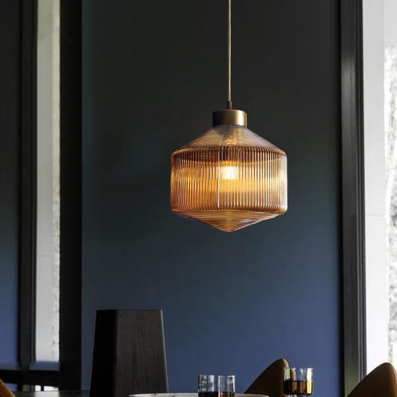 Modern Drum Chandelier made of Glass – Elegant Lighting for Dining Room and Living Room | Stornfield