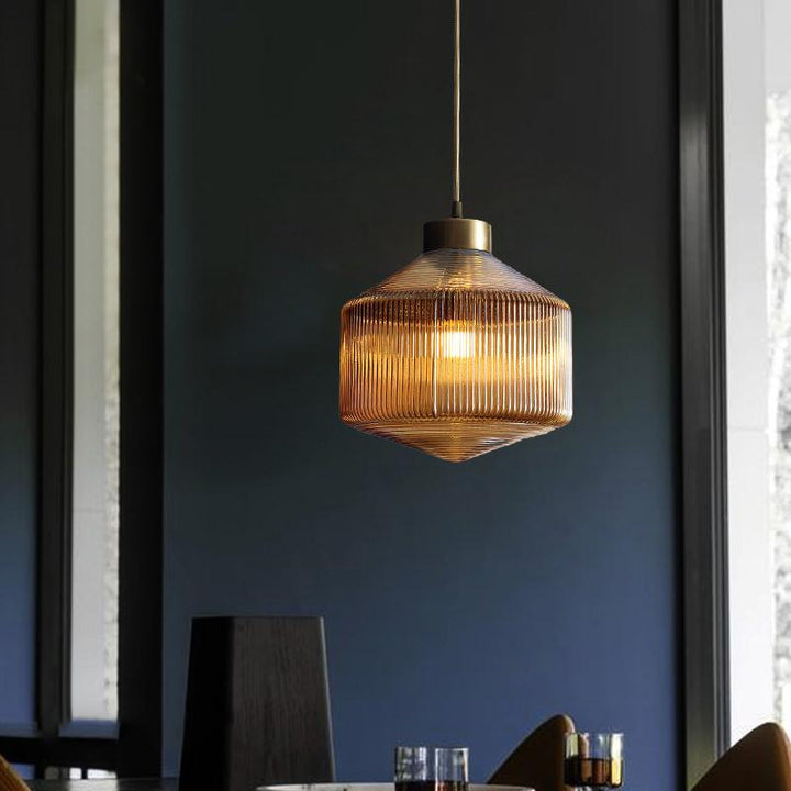 Modern Drum Chandelier made of Glass – Elegant Lighting for Dining Room and Living Room | Stornfield