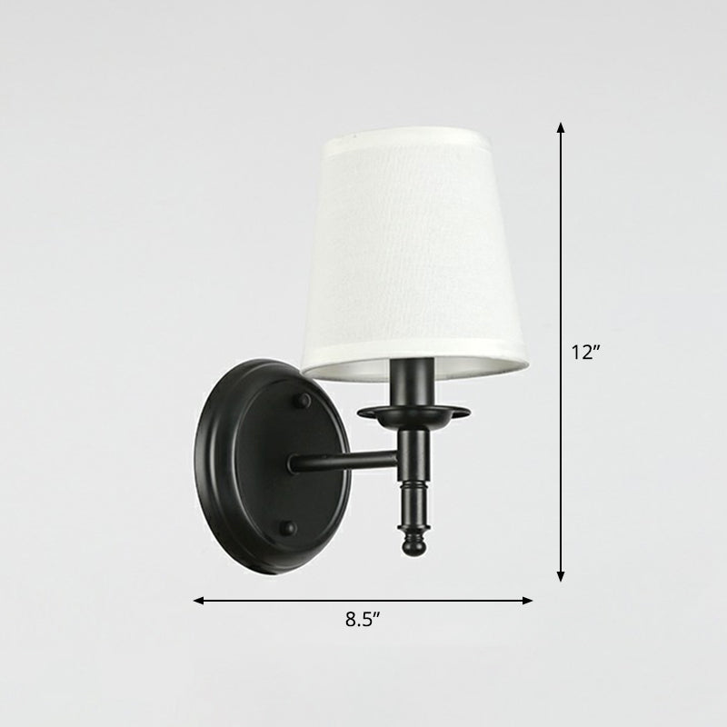 Minimalist Cone Shade Wall Lighting Fabric 1 Head Bedside Wall Mounted Reading Lamp | Stornfield