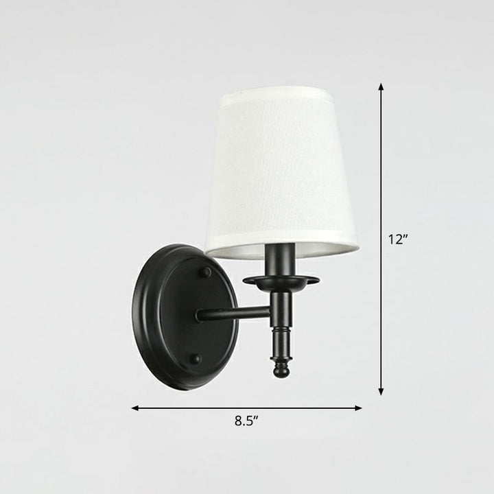 Minimalist Cone Shade Wall Lighting Fabric 1 Head Bedside Wall Mounted Reading Lamp | Stornfield