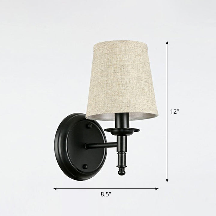Minimalist Cone Shade Wall Lighting Fabric 1 Head Bedside Wall Mounted Reading Lamp | Stornfield