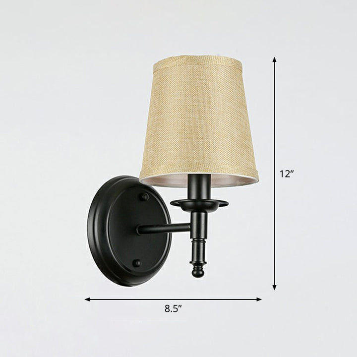 Minimalist Cone Shade Wall Lighting Fabric 1 Head Bedside Wall Mounted Reading Lamp | Stornfield