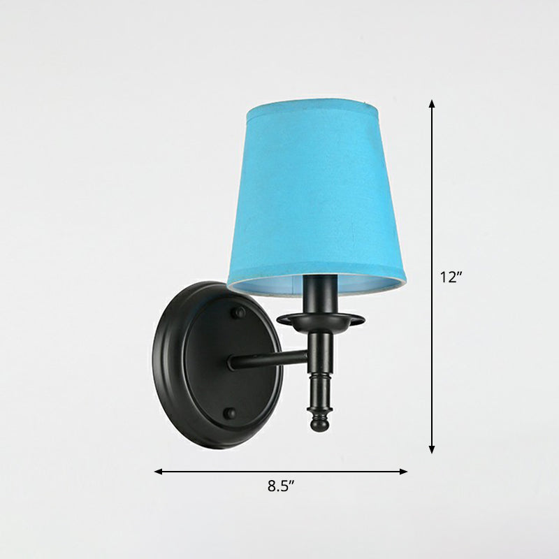 Minimalist Cone Shade Wall Lighting Fabric 1 Head Bedside Wall Mounted Reading Lamp | Stornfield