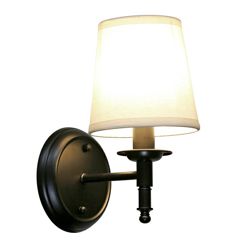 Minimalist Cone Shade Wall Lighting Fabric 1 Head Bedside Wall Mounted Reading Lamp | Stornfield