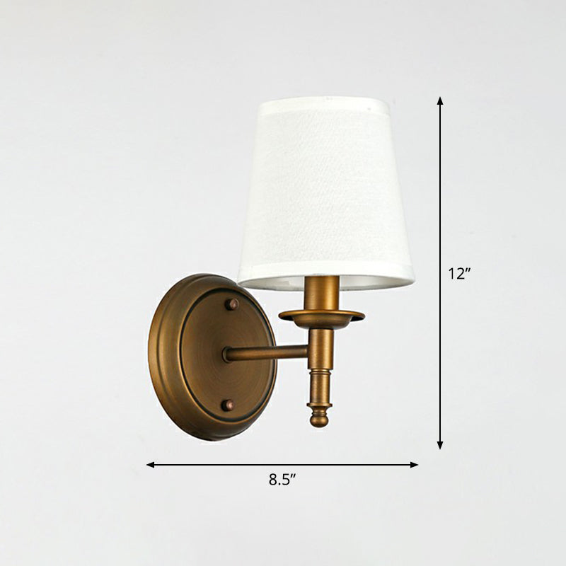 Minimalist Cone Shade Wall Lighting Fabric 1 Head Bedside Wall Mounted Reading Lamp | Stornfield