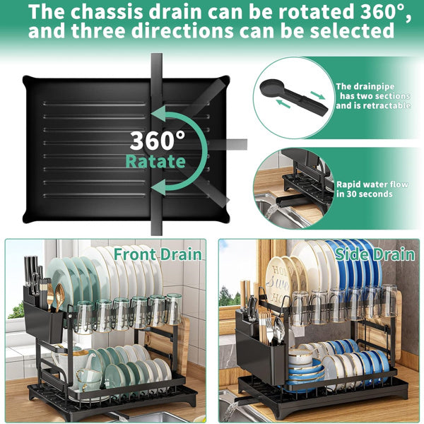 2-tier drying rack with draining board. | Stornfield