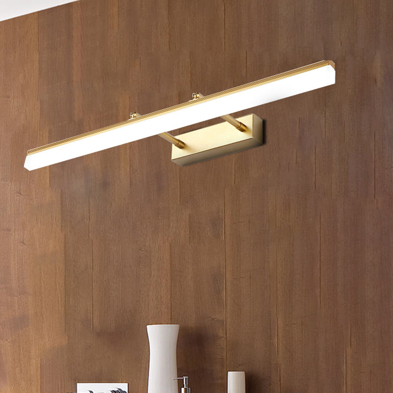 16"/19.5" W Rectangular Wall Sconce Lighting Modernist Style Acrylic LED Bathroom Vanity Light in Gold, Warm/White Light | Stornfield