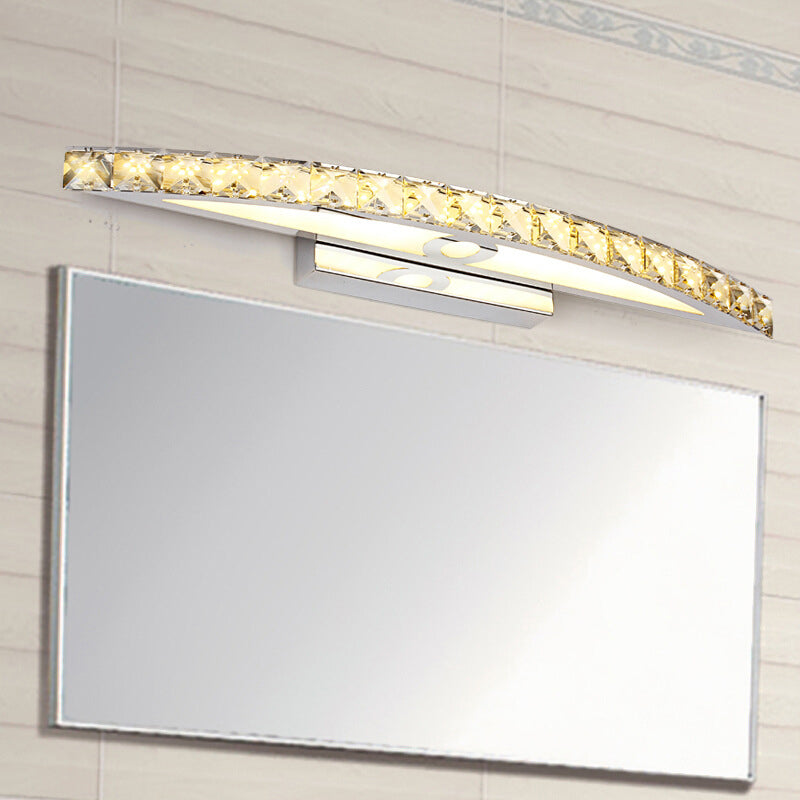 Stornfield | Crystal Arc Wall Sconces Modernist LED Vanity Light for Bathroom