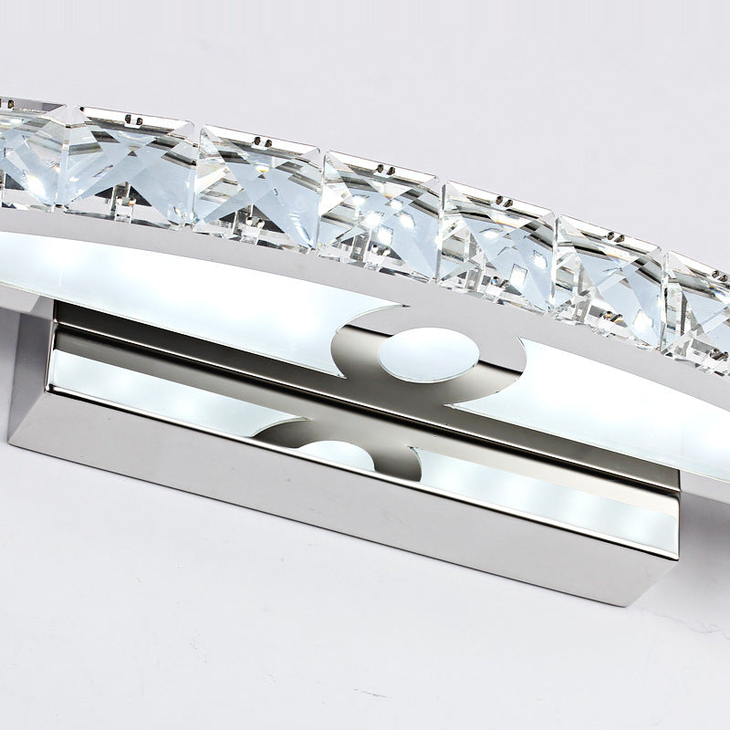 Stornfield | Crystal Arc Wall Sconces Modernist LED Vanity Light for Bathroom