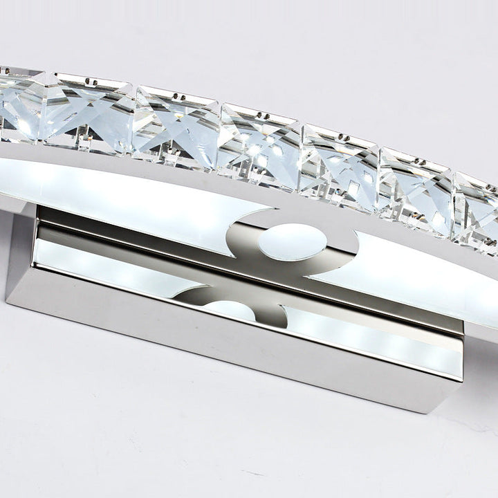Stornfield | Crystal Arc Wall Sconces Modernist LED Vanity Light for Bathroom
