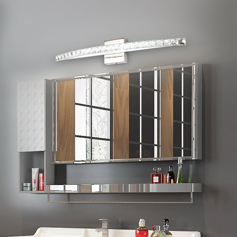 Stornfield | Crystal Arc Wall Sconces Modernist LED Vanity Light for Bathroom