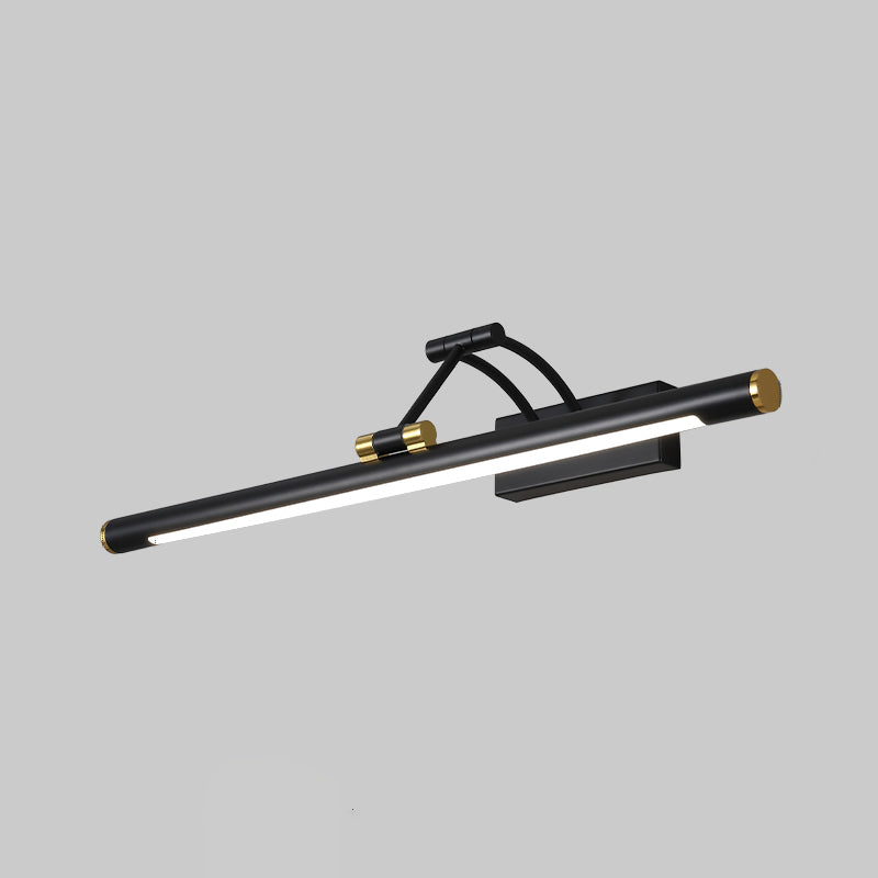 Minimalist Tube Shaped Vanity Light Fixture Acrylic LED Wall Mount Lamp with 3-Joint Swing Arm | Stornfield